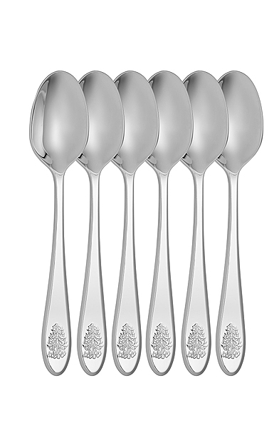 Spode Christmas Tree Cutlery Set Of 6 Dessert Spoons, Stainless