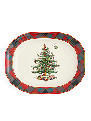 Spode Christmas Tree Tartan Rectangular Platter