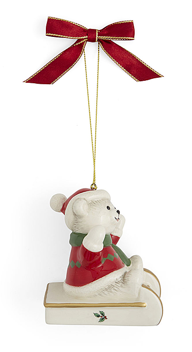 Spode 2023 Teddy On A Sleigh Ornament