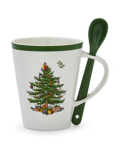 Spode Christmas Tree Serveware Traditional Mug And Spoon Set