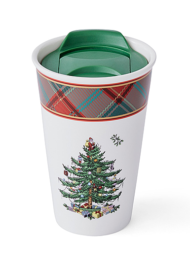 Spode Christmas Tree Tartan Travel Mug