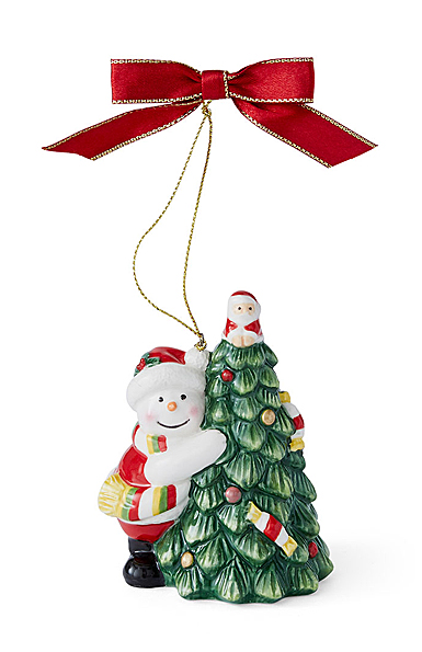 Spode 2023 Tree Hugger Snowman Ornament