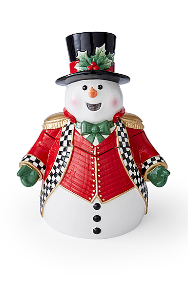 Spode Christmas Tree, Black and White Figural Snowman Cookie Jar