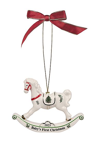 Spode 2023 Christmas Tree Babys First Horse Dated Ornament