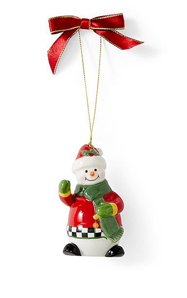 Spode Christmas Black and White Figural Snowwoman Ornament