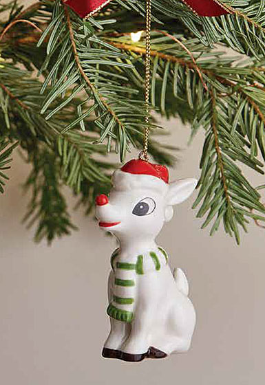 Spode 2024 Christmas Rudolph with Scarf Ornament 