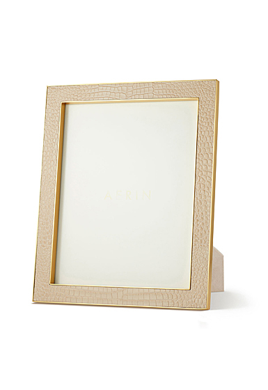 Aerin Classic Croc Leather Picture Frame, Fawn 8x10"
