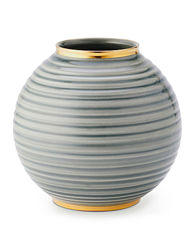 Aerin 5.5" Calinda Round Vase, Shadow