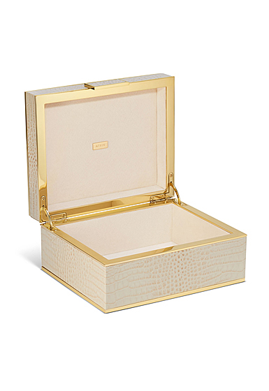 Aerin Classic Croc Small Jewelry Box, Fawn