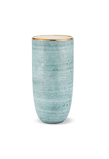 Aerin Calinda 11" Vase, Blue Grotto, Gold