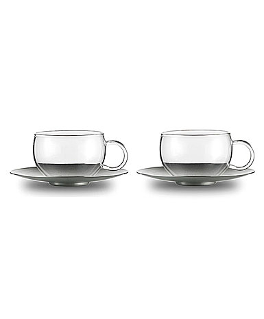 Jenaer Glas Good Mood Cup w/ Saucer, Pair