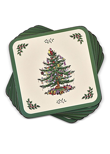 Spode Christmas Tree Pimpernel Coasters Set Of 6