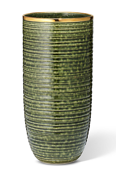 Aerin 11" Calinda Vase, Forest Green