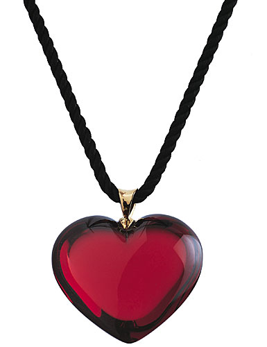 Baccarat Romance Heart Pendant Necklace, Ruby | Crystal Classics