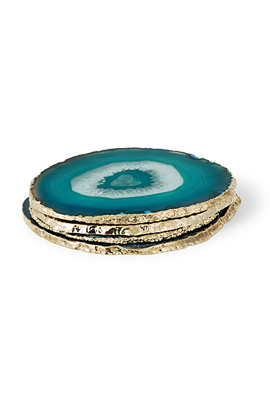 Aerin Agate Coasters, Green Set of Four