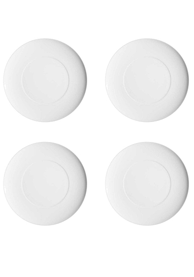 Vista Alegre Porcelain Domo White Dessert Plate, Set of 4