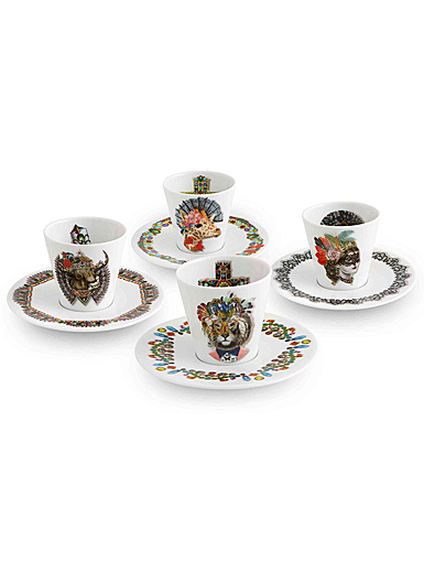 Vista Alegre Porcelain Christian Lacroix - Love Who You Want Set of 4 Expresso Cups And Saucers