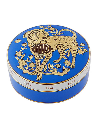 Vista Alegre Porcelain Golden Large Round Box Dog