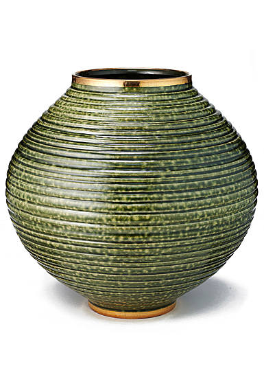Aerin 9.2" Calinda Moon Vase, Forest Green