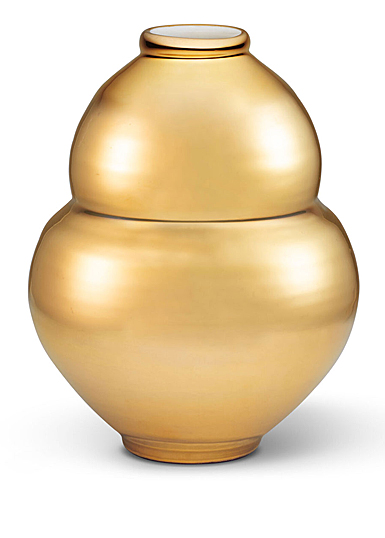 Aerin 6.5" Sancia Gourd Vase, Gold