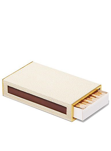 Aerin Shagreen Match Box Sleeve, Cream