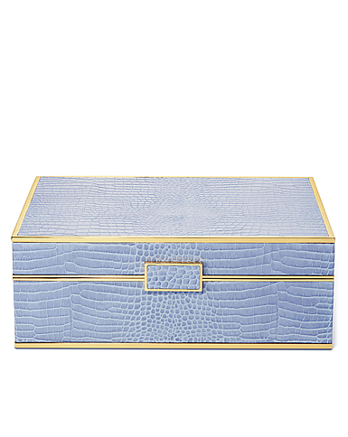 Aerin Classic Croc Large Jewelry Box, Hydrangea Blue