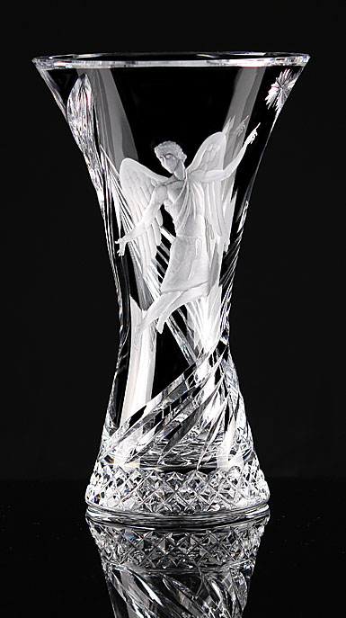 Cashs Crystal Art Collection, Gabriel Good News Angel 10" Vase, Limited Edition