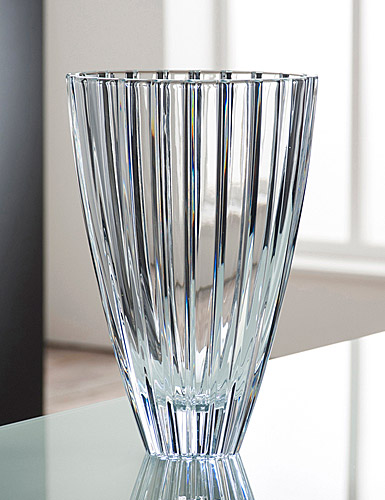 Galway Crystal Oval Linear Vase, Small
