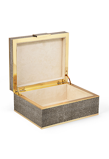 Aerin Classic Shagreen Small Jewelry Box, Chocolate