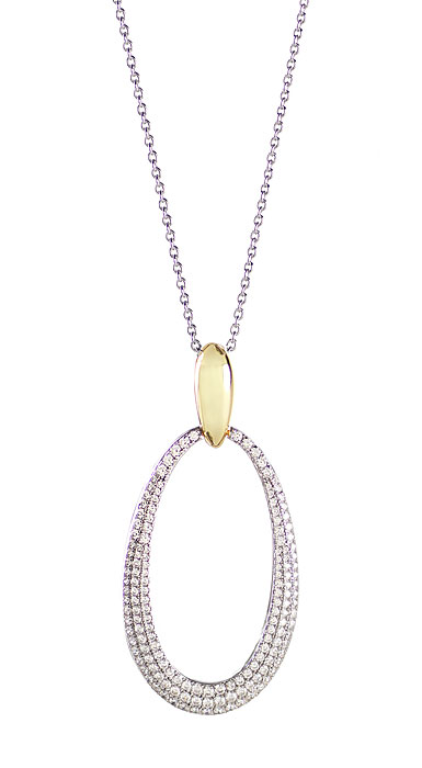 Cashs Ireland, Inspire Gold and Pave Teardrop Pendant Necklace
