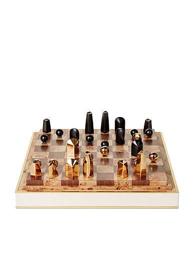 Aerin Shagreen Chess Set, Cream