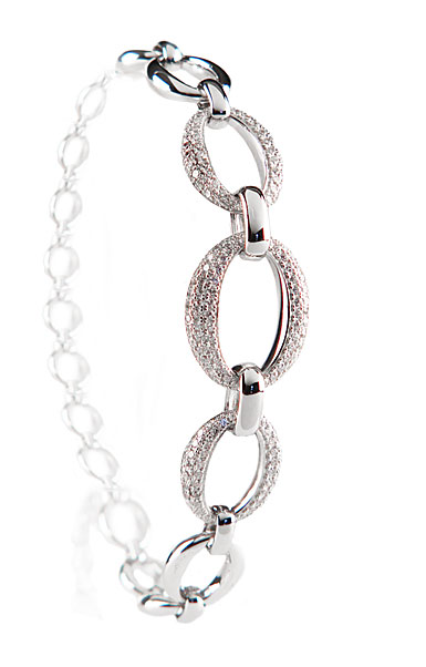 Cashs Ireland Crystal and Silver Cocktail Statement Bracelet