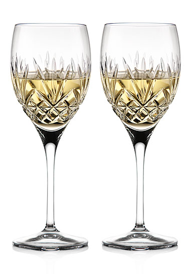 Cashs Ireland Crystal Annestown White Wine Glass, Pair