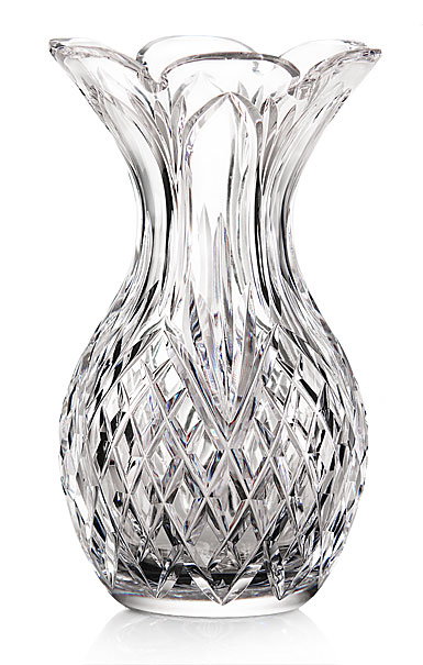 Cashs Ireland, 10" Scalloped Edge Pineapple Crystal Vase