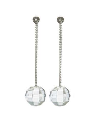 Baccarat Crystal Facettes Earrings, Clear Sterling Silver