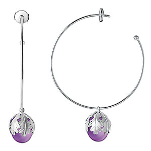 Baccarat Murmure Hoop Earrings, Purple Crystal
