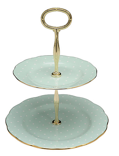 100 Years of Royal Albert Collection, 1930 Polka Rose 2 Tier Cake Stand