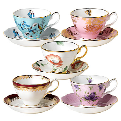 100 Years of Royal Albert, 1950-1990 10-Piece Teacup and Saucer Set