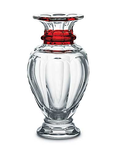 Baccarat Crystal, Harcourt Medium Baluster Crystal Vase, Red