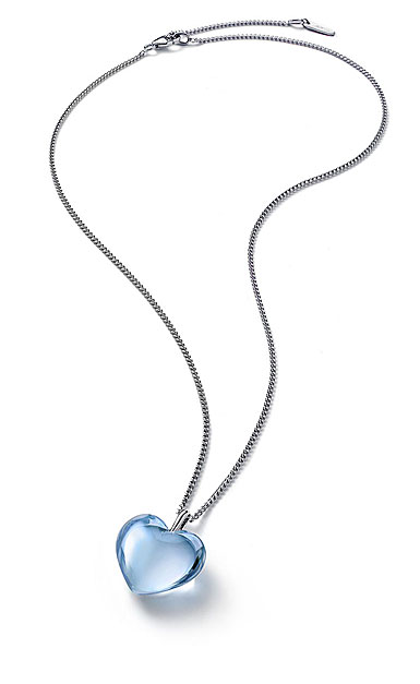 Baccarat Crystal Romance Pendant Necklace Small Silver Light Blue ...