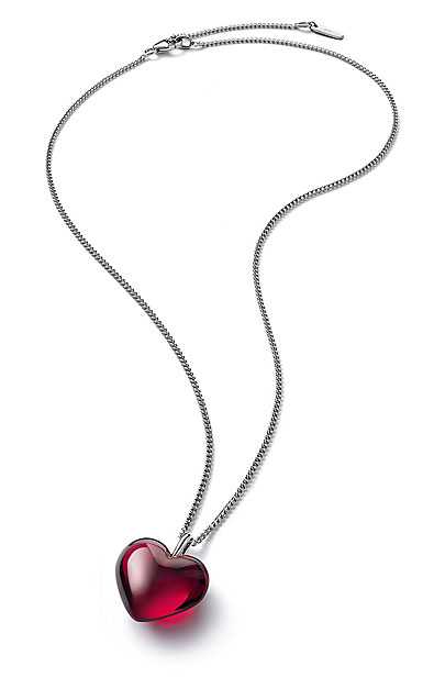 Baccarat Crystal Romance Pendant Necklace Small Silver Red Mirror ...