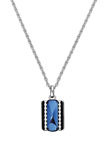 Baccarat Crystal Louxor Necklace, Silver and Blue Mordore