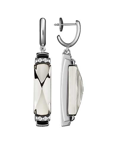 Baccarat Crystal Louxor Earrings, Silver and Mist Mirror