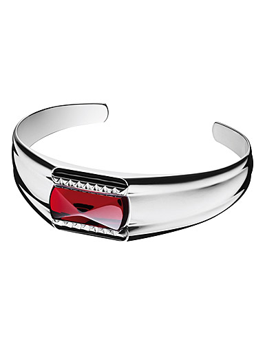 Baccarat Crystal Louxor Large Bracelet, Silver and Red Mirror