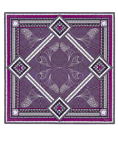 Baccarat Louxor Silk Twill Scarf Carre 39" X 39", Purple