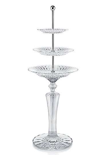 Baccarat Crystal, Mille Nuits Tall 3 Tier Pastry Stand, Large