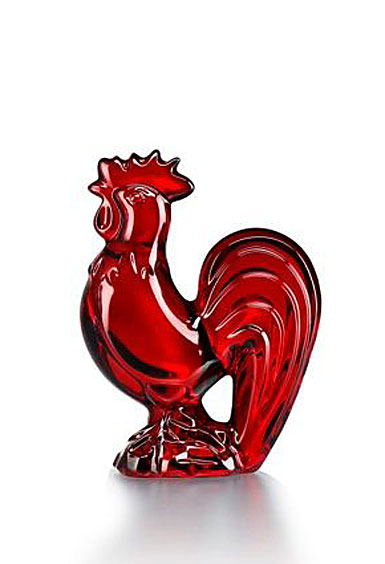 Baccarat Crystal, Zodiac Rooster, Red