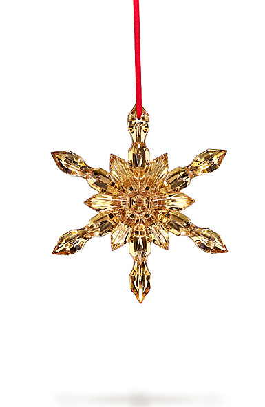 Baccarat Crystal, 2017 20K Gold Crystal Snowflake Ornament