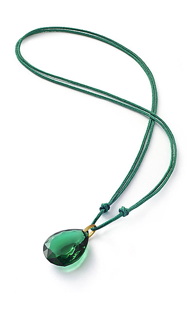 Baccarat Crystal Marie-Helene De Taillac Pendant Necklace Vermeil Gold Green
