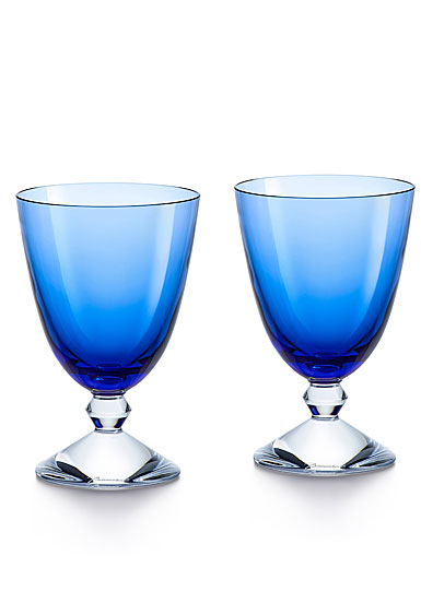 Baccarat Crystal Vega Small Blue Glass Pair